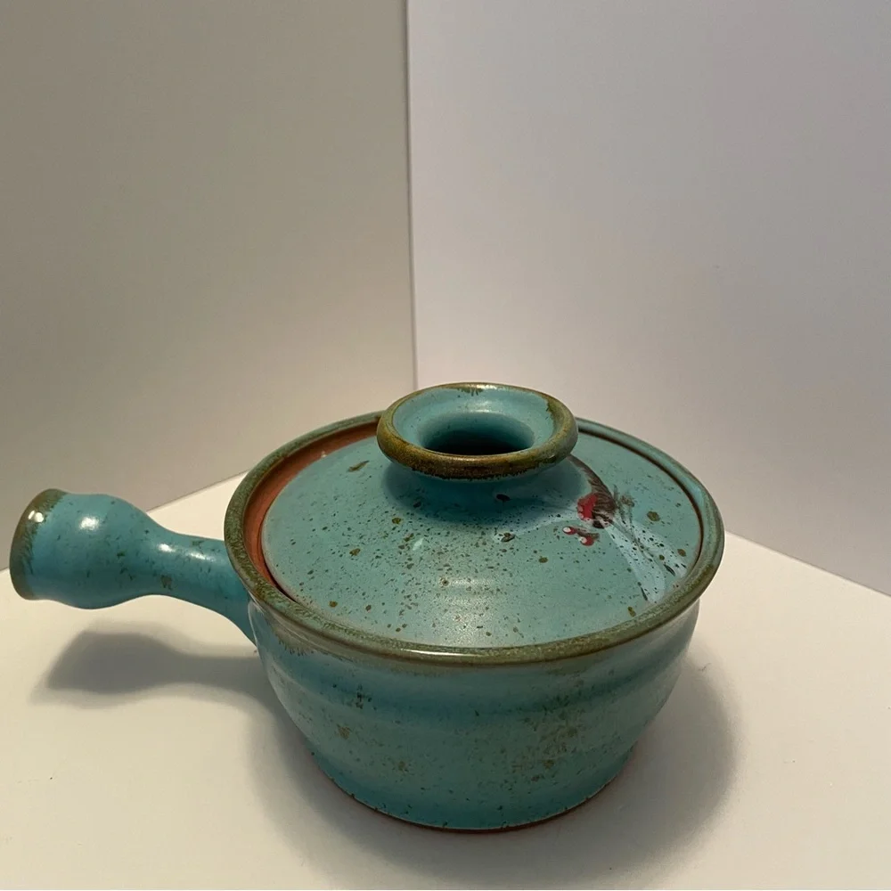 Studio Art Pottery Soup Bowl With Lid Artist Signed